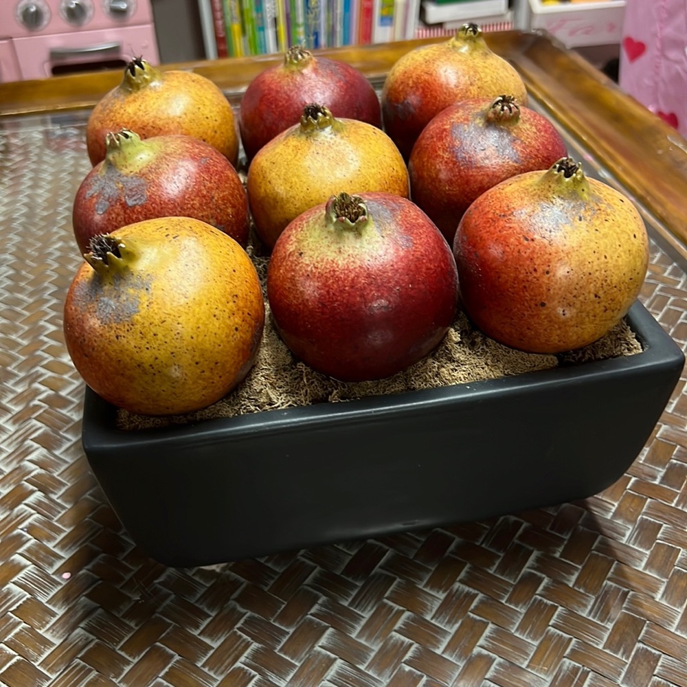 Pomegranate (faux) table centerpiece